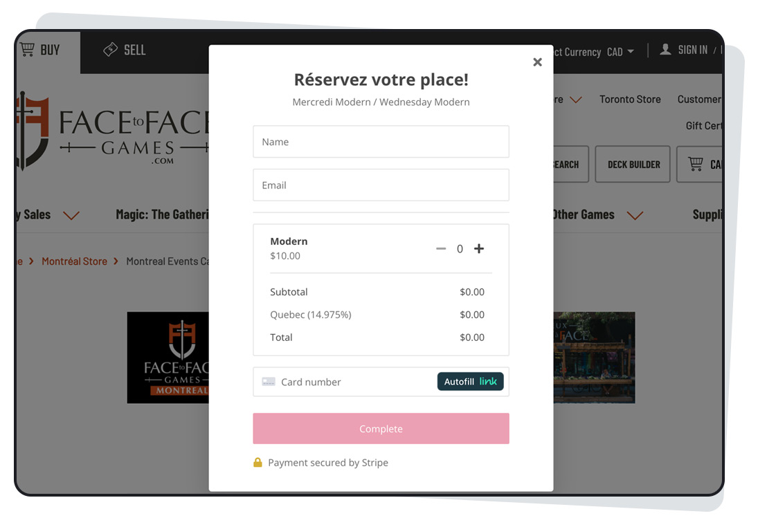 screenshot of Event Calendar App